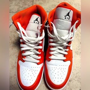 Air Jordan 1s orange and white, cleaning closet out